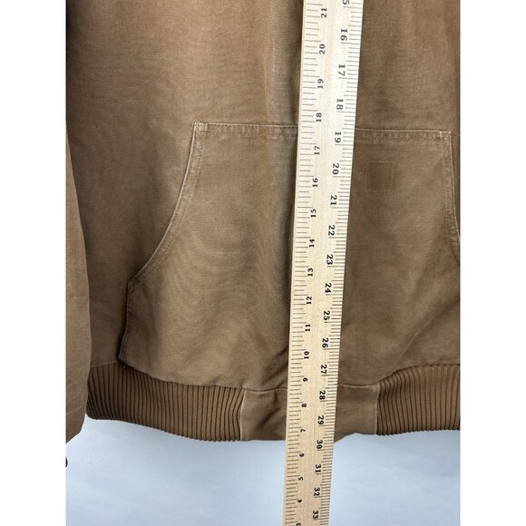Vintage Carhartt J130 Hooded Coat Jacket Men's XL BRN Canvas Zip RN 14806 - Picture 5 of 12